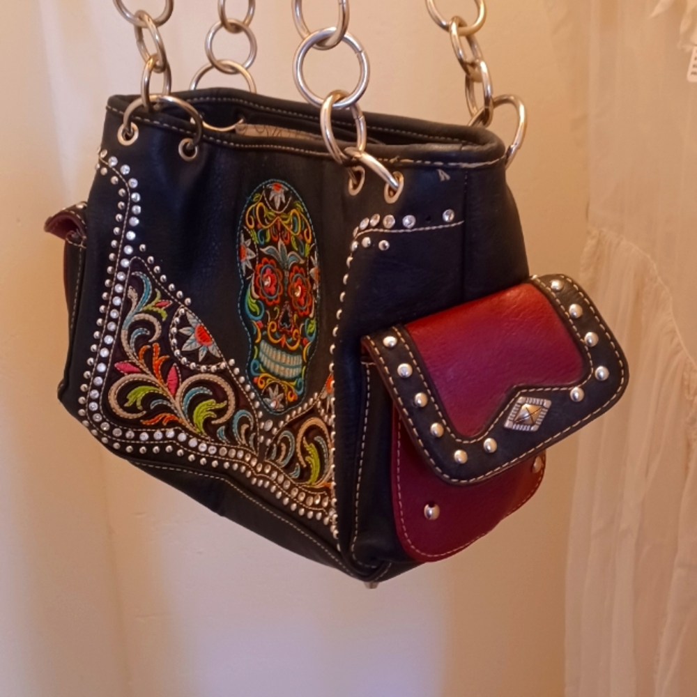 Montana West Sugar Skull Tote Purse